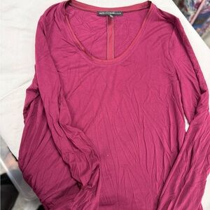 White House Black Market Long Sleeve Tops in Deep Red and silver Grey